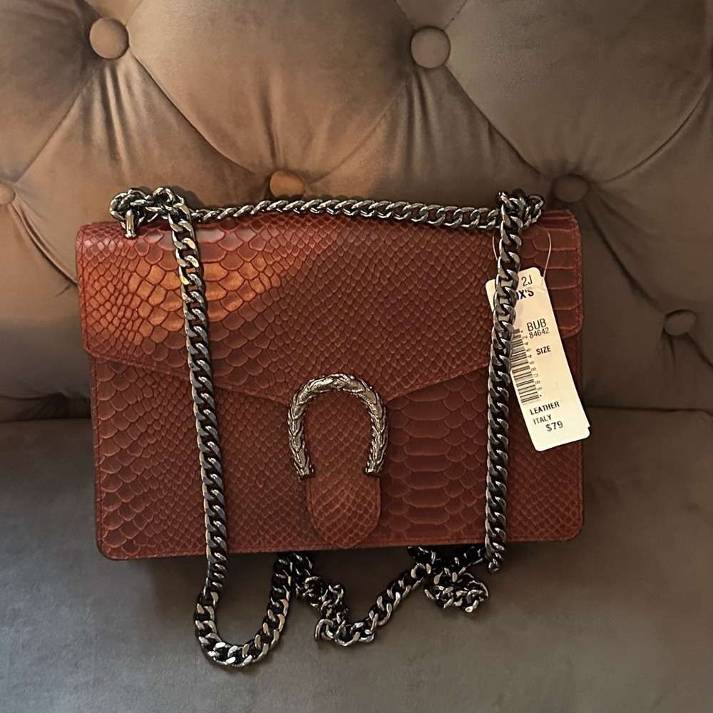NWT Crossbody Shoulder Evening Bag for Women - Snake Printed Leather. - Picture 4 of 8